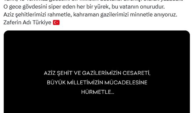 AK Parti'den '15 Temmuz' paylaşımı