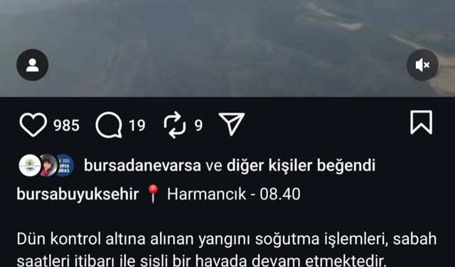 Bursa’da yanan ormanlar dronla görüntülendi; soğutma çalışmaları sürüyor