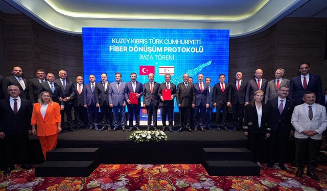Cumhurbaşkanı Yardımcısı Yılmaz, KKTC Fiber Dönüşüm Protokolü imza törenine katıldı