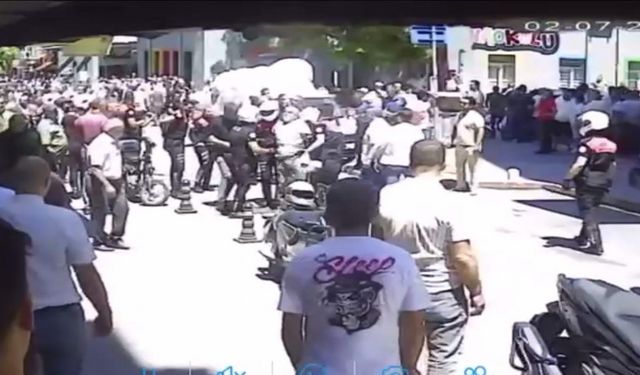Kavgaya müdahale eden polise saldırdı
