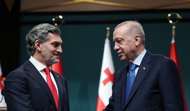 Cumhurbaşkanı Erdoğan, Gürcistan Cumhurbaşkanı Kavelaşvili'yi resmi törenle karşıladı (2)
