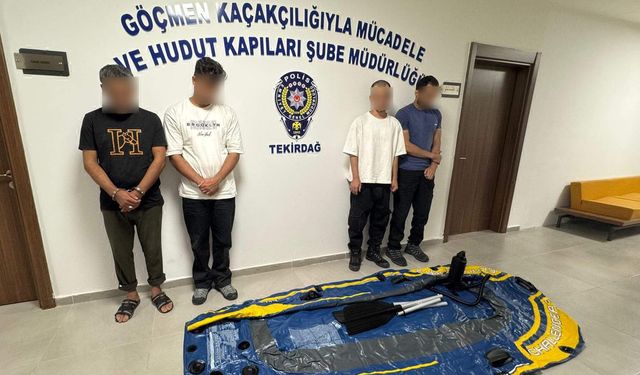 Tekirdağ'da 15 kaçak göçmen ile 2 organizatör yakalandı