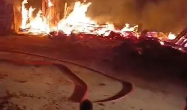 Bağ evi alev alev yandı