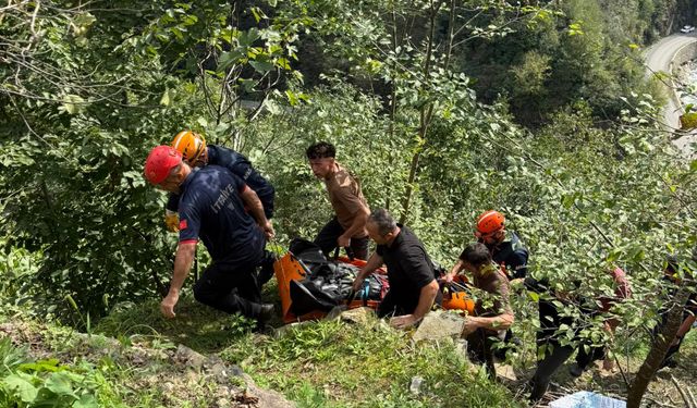 Kamyonet, uçurumdan dere yatağına yuvarlandı: 1 ölü 1 yaralı