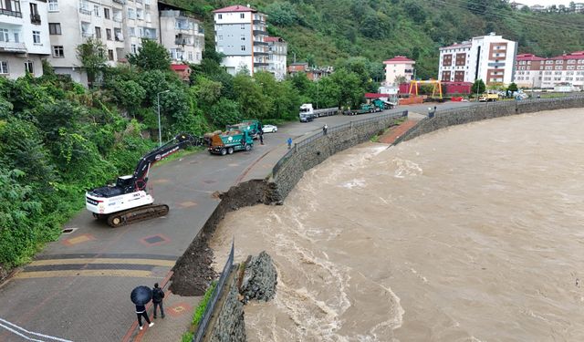 Rize'de yağış, sel ve heyelana neden oldu (5)