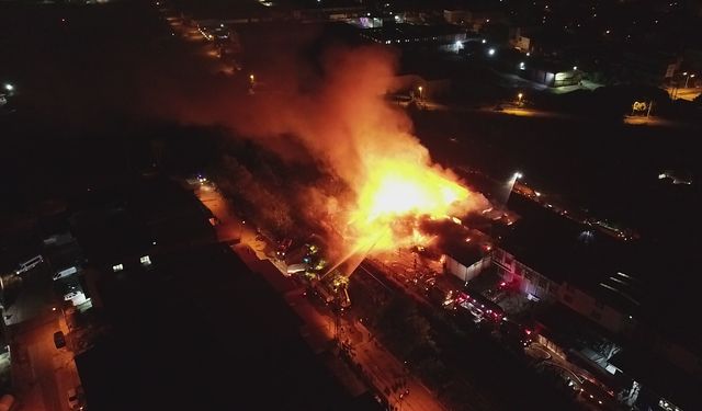 Samsun'da kereste fabrikasında yangın / Ek Fotoğraflar