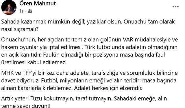 Trabzonspor Divan Başkanı Ören: Artık yeter, tuzu kokutmayın