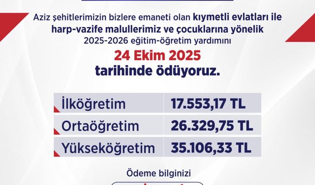 Bakan Işıkhan: Şehitlerimizin evlatlarına 457 milyon lira eğitim ödemesi yapacağız