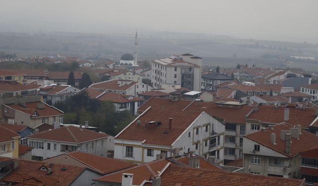 Çeltik hasadı sonrası yasak olmasına rağmen anız yakımı, ilçeyi duman altında bıraktı