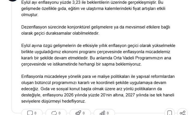 Cevdet Yılmaz: Bütüncül programımızı kararlı şekilde uygulamaya devam edeceğiz