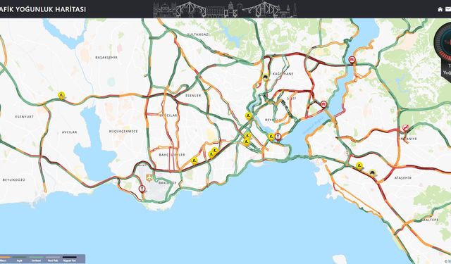 İstanbul - İstanbul'da akşam saatlerinde trafik yoğunluğu