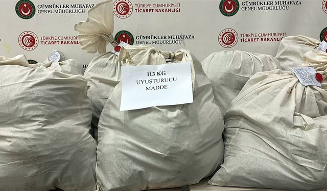 Kapıkule'de TIR'ın dorsesinde 113 kilo 664 gram esrar ele geçirildi