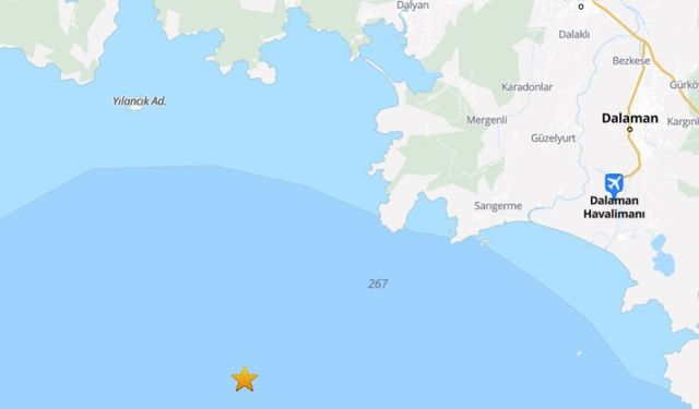Muğla'nın Ortaca açıklarında 4.5 büyüklüğünde deprem