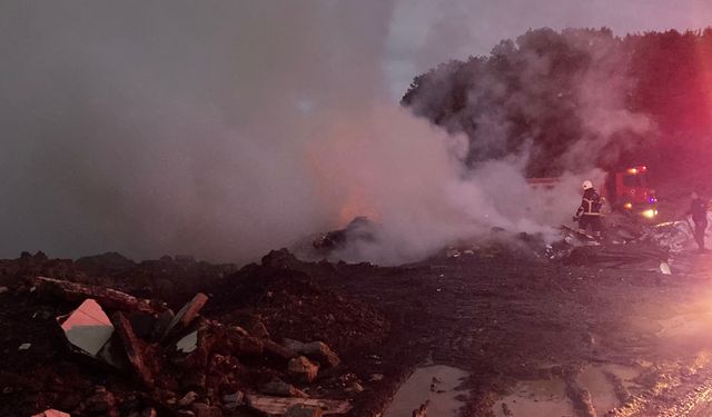 Ordu'da atık toplama merkezinde çıkan yangın söndürüldü