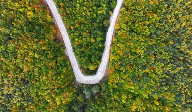 Tokat'ta sonbaharın güzelliği havadan görüntülendi
