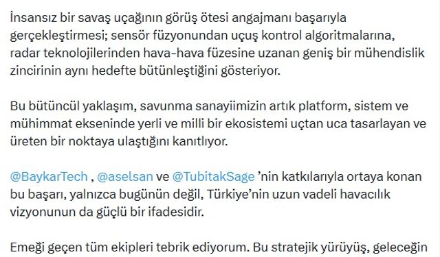 Bayraktar KIZILELMA 'hava-hava' füzesiyle hedefi vurdu (2)