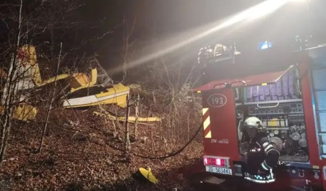Hırvatistan'da bulunan yangın söndürme uçağı kaza kırıma uğradı; pilot şehit oldu / Fotoğraflar