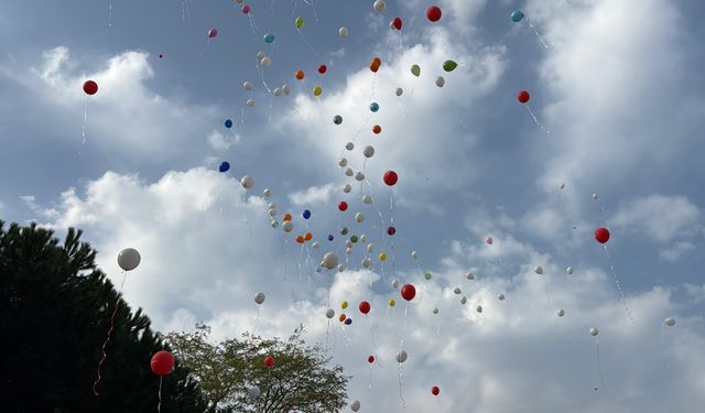 Lösemiyi yenen Mirza için yüzlece balon uçuruldu