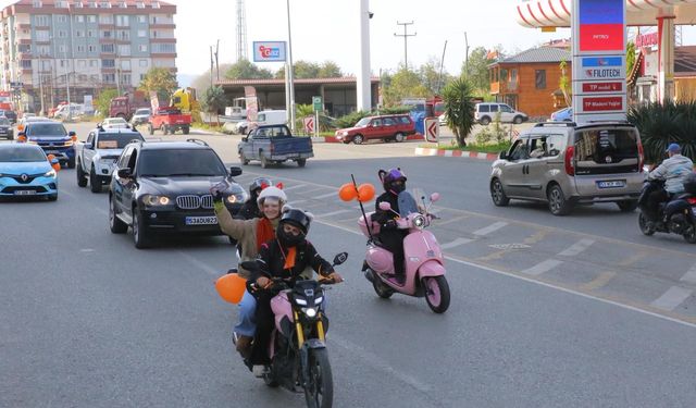 Rize'de 25 Kasım konvoyu; şiddete karşı direksiyon başına geçtiler