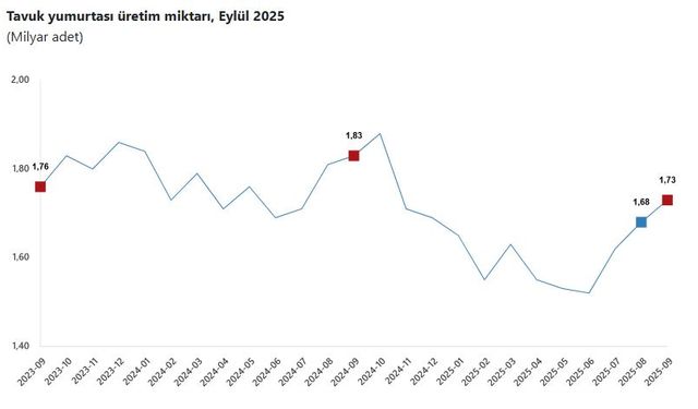 TÜİK: Tavuk eti ve süt üretimi azaldı, yumurta üretimi arttı