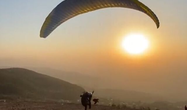 Yamaç paraşütçüsü kalkış sırasında kaza geçirdi / Video eklendi