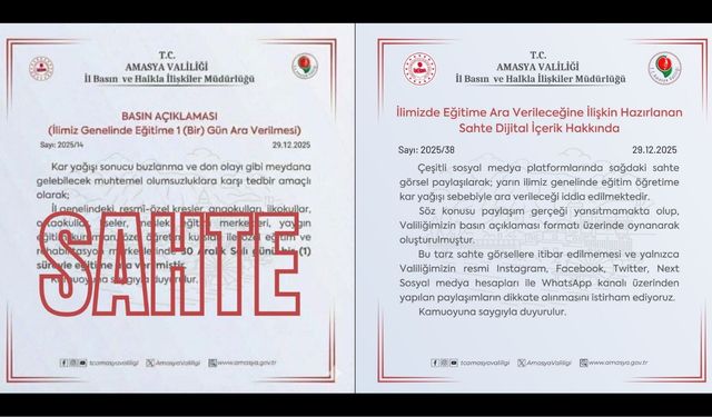Amasya'da sahte 'kar tatili' paylaşımlarına yalanlama