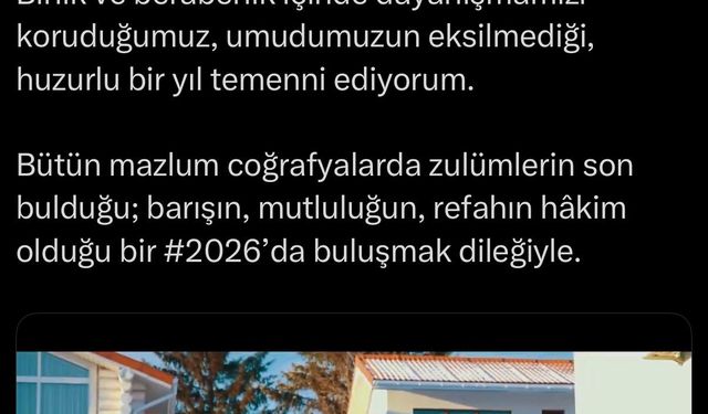 Emine Erdoğan'dan yeni yıl mesajı