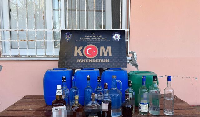 Hatay'da bin 20 litre sahte içki ele geçirildi