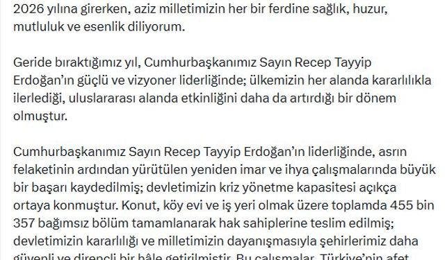 İletişim Başkanı Duran: 2026 yılında güven ve istikrar iklimini güçlendireceğiz