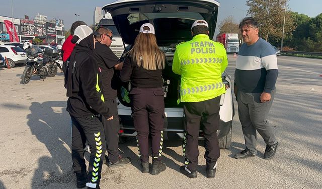Kış lastiği denetiminde 10 ticari araca 'yasak yol saati' cezası 
