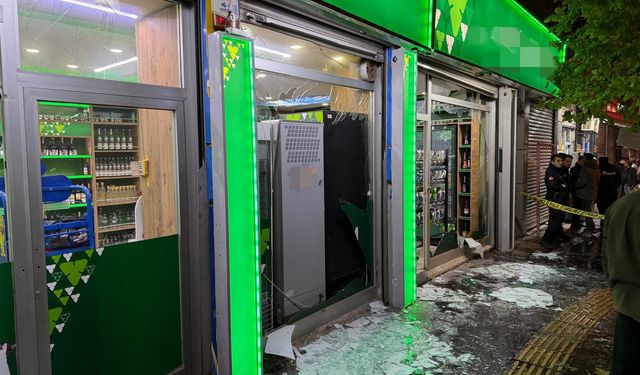 Markete patlayıcı madde atıp kaçan şüpheli aranıyor