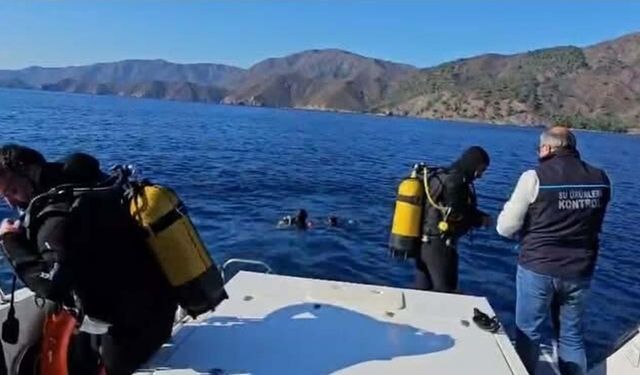 Muğla'da denizde hayalet ağ temizliği