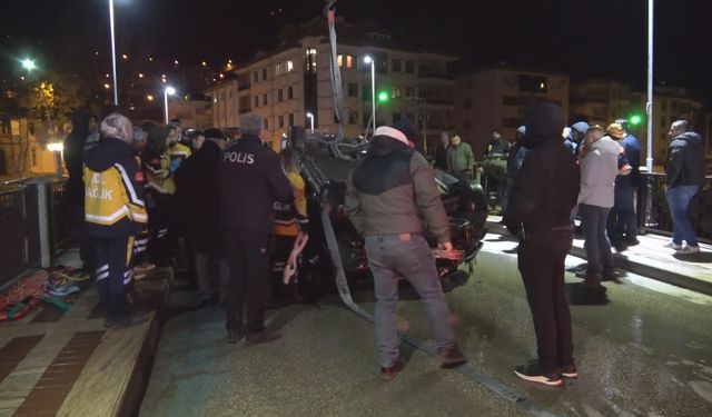 Otomobil, Yeşilırmak'a uçtu; 1 ölü, 1 yaralı