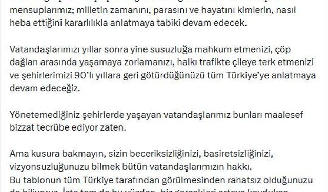 AK Parti'li Acar: Şehirlerimizi 90'lı yıllara döndürdüğünüzü anlatmaya devam edeceğiz