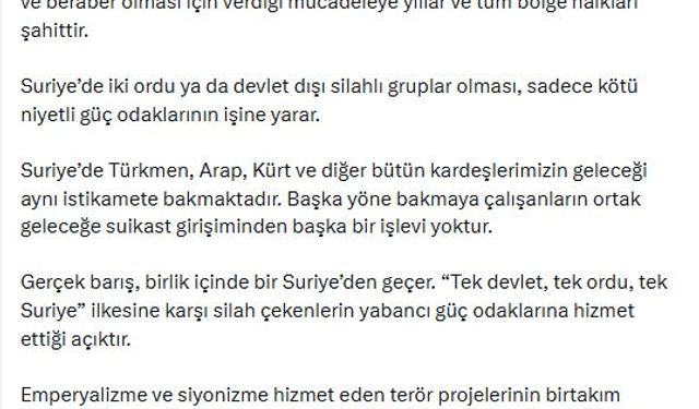 AK Parti'li Çelik: Suriye'nin iç barışı ve toprak bütünlüğü, Türkiye için çok önemlidir
