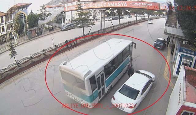 Amasya'da trafik kazaları KGYS kameralarına yansıdı