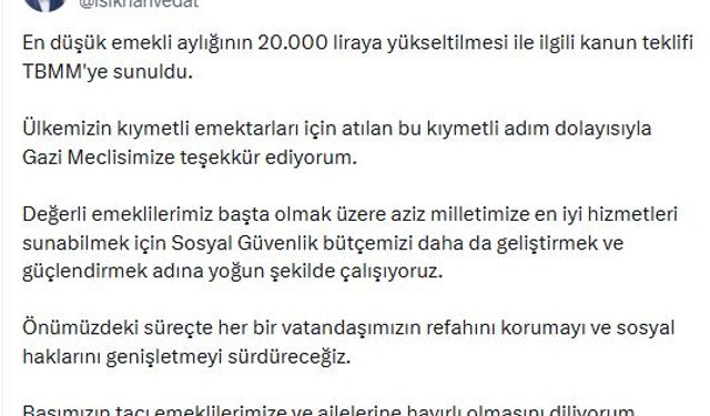 Bakan Işıkhan: Sosyal Güvenlik bütçemizi güçlendirmek adına çalışıyoruz