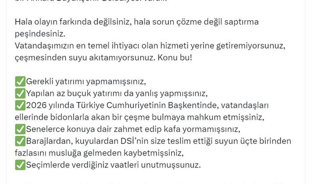 Bakan Yumaklı: Halkımızı susuzlukla, trafikle, çöple, çamurla mağdur etmeyin