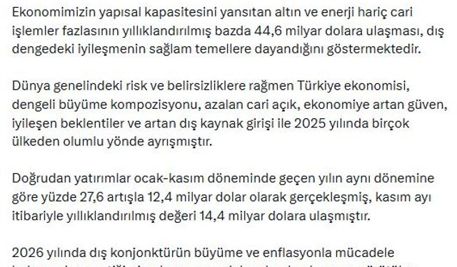 Cevdet Yılmaz: Cari açık, sürdürülebilir seviyesini korumaktadır