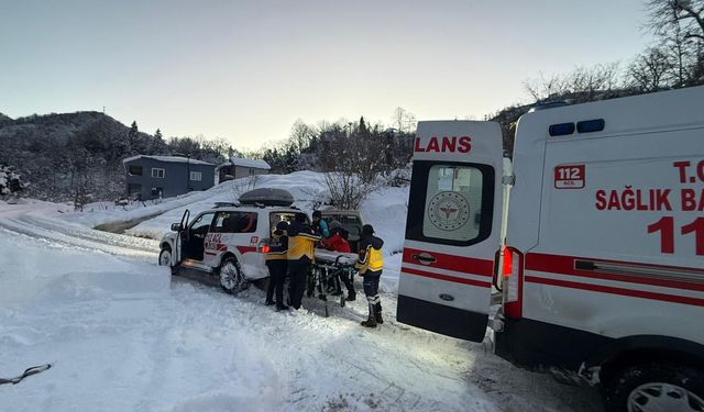 Kardan yolu kapanan köydeki KOAH hastasını, hastaneye UMKE ulaştırdı