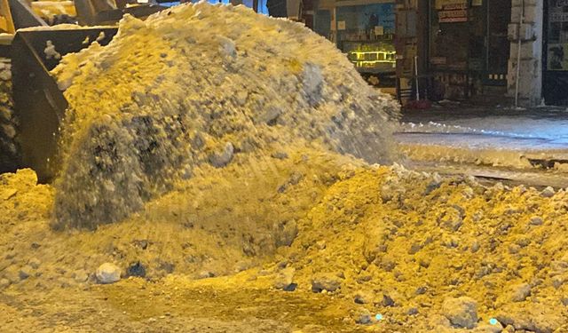 Kars'ta 500 kamyon kar şehir dışına taşındı