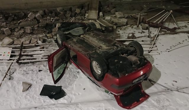 Kayseri'de otomobil boş sulama kanalına düştü: 1 yaralı