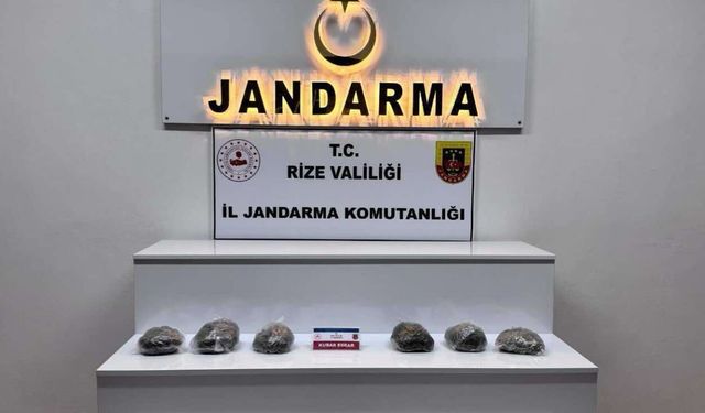 Rize'de jandarmadan uyuşturucu operasyonu; 1 gözaltı