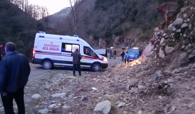 Rize'de kamyonet dereye yatağına düştü: 2 yaralı