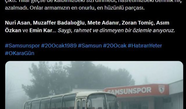 Samsunspor'un '20 Ocak' acısı yapay zekayla anıldı