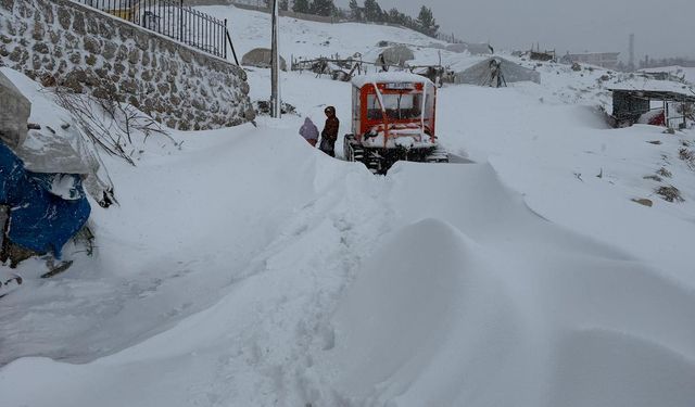 Şırnak'ta 20 köy yolu kardan kapandı (2)