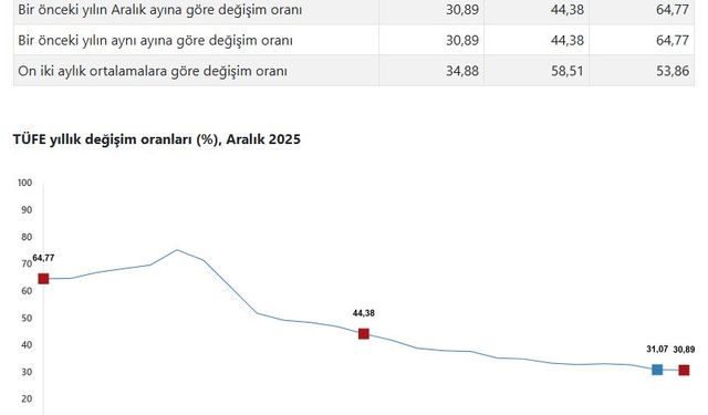 TÜİK, aralık ayı enflasyon verilerini açıkladı