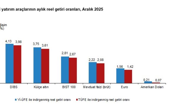 TÜİK: Aylık en yüksek reel getiri DİBS'te oldu