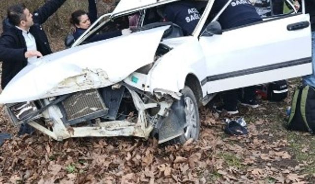 Otomobil ağaca çarptı: 1 ölü, 2 yaralı