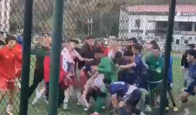 Tokat'ta amatör ligdeki kavga kamerada